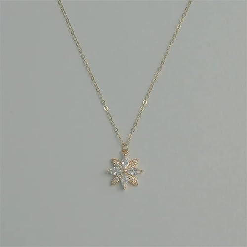 OBCPD 925 Sterling Silber Kristall Schneeflocke Schlüsselbein Kette Halskette Frauen Schmuck Zubehör