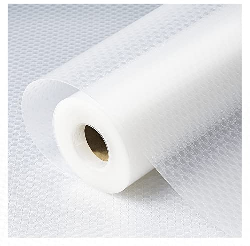 KIMCHOMERSE Drawer Liners, Shelf Liner for Kitchen Cabinets, Cupboard Liner for Bathroom, Waterproof Fridge Liner Non Adhesive Drawer Organizer Mat - Clear Dots 12×118 (30x300cm)