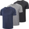 ZENGVEE 3er Pack Sport Tshirts Herren Funktionsshirt Sport Shirt Männer Schnelltrocknend Atmungsaktiv Sportshirt Laufshirt Kurzarm Trainingsshirt(521-Black Gray Navy-2XL)