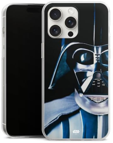 DeinDesign Silikon Hülle kompatibel mit Apple iPhone 15 Pro Max Case transparent Handyhülle Darth Vader Star Wars Fanartikel