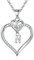 TINGN Halskette Damen Silber Kette mit Buchstaben, CZ Herz Buchstaben Kette N Damen Intiale Anhänger Kette für Mädchen Frauen Silber Kette mit Buchstaben Teenager Mädchen Geschenke Schmuck Damen Kette