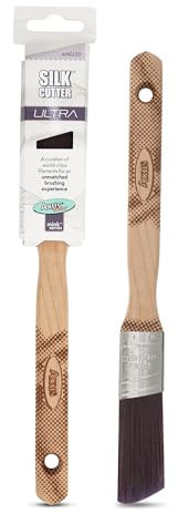 Axus Decor Silk Cutter Ultra (Mink Series) Paint Brush Filaments, Birchwood Handle - Ideal For Walls, Ceilings & Skirting, Anti-Rust Stainless Steel, Next Generation Brush - 1/25mm