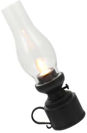 MAGICLULU Led-Kerosinlampe Vintage-Kerosinlampe Led-Licht Wiederaufladbare Laterne Für Zuhause Schlafzimmer Schwarze Schreibtischlampe LED Rustikale Öllampe Led-Nachtlicht