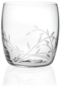 Set 6 Bicchieri per Acqua, Vino e Bevande con Decorazione Ginestra - Bicchieri da Tavolo per Occasioni Speciali con Decorazioni Floreali, in Vetro, 41cl