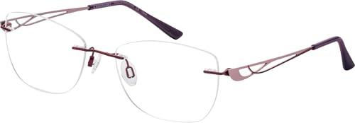 CHARMANT Brille mit Sehstärke für Damen optional mit Sonnenbrillentönung oder Blaulichtfilter, Rechteckig, gefertigt aus Titan (inklusive Brillenetui)