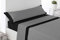 Cabello Textil Hogar Juego de sábanas Lisas con Colores Combinados de Microfibra peinada Extra Suave, de 3 o 4 Piezas, Medidas (Gris/Negro, Cama de 180 cm (180x200cm))