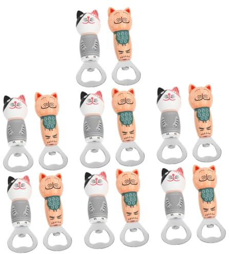 TOPBATHY 14 Pz Apribottiglie Gatto in Legno Magneti Da Frigo Per Gatti Arredamento Del Apribottiglie Da Magneti Apribottiglie Montaggio a Parete Di Legno Apriscatole