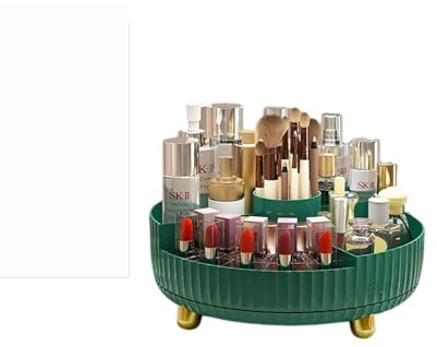 Organizador De Maquillaje,Organizador De Almacenamiento De Maquillaje,Soporte para Brochas De Maquillaje De Gran Capacidad Giratorio De 360°,Vaso para Brochas De Maquillaje para Tocador,Baño,Contene