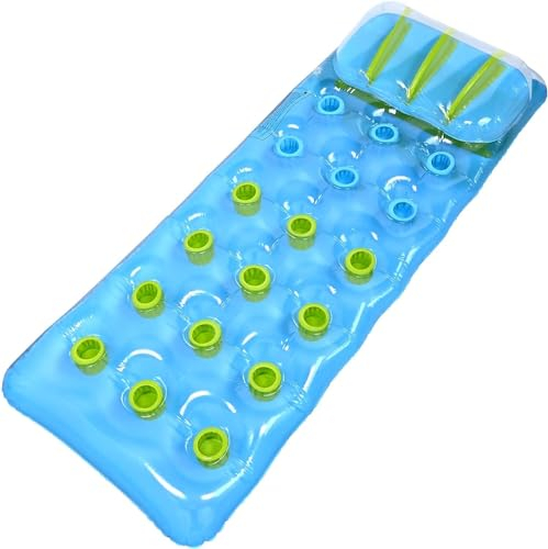 GOLDGE 2-in-1 Aufblasbares Schwebebett Luftmatratze Pool luftmatratze Wasser Schwimmhängematte Loungesessel Pool Schwimmbett für Erwachsene Kinder mit Kissen,Seil