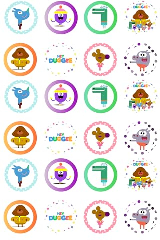 24 Pre-cut Hey Dug & Friends Cupcake Toppers x24 Edible Fairy Cake Decorations