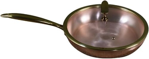 Funmaker Pure Copper Pots and Pans - Hammered Copper Stovetop Cookware (26cm-Wok)