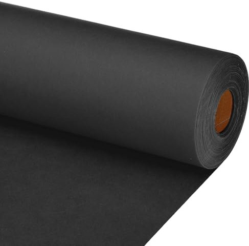 PATIKIL Papier Cadeau Papier d'Emballage, 90cm x 30M, 80 GSM Rouleau de Papier Kraft pour Emballage d'Affiches, Emballage de Cadeaux, Emballage de Bouquets de Fleurs, Noir