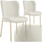 tectake® 2er Stuhl Set, Bouclé Stoff, Schalensitz Stuhl für Küche, Esstisch, Sessel Schminktisch, Cocktailsessel, Elegante Esszimmerstühle oder Wohnzimmerstühle für edles Dining - Bouclé weiß/Gold