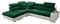 All4All Ecksofa mit Schlaffunktion Prude 282 x 227 cm - Schlafcouch mit Bettkasten – Couch mit Schlaffunktion – L-Form Sofa - Schlafsofa - für 4 Personen - Linke Seite - Grün/Weiß - Modern 26