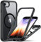 Hensinple Magnétique Coque pour iPhone SE 2022/iPhone SE2020/iPhone 8/iPhone 7 4,7 Pouces avec Protection D'écran, Compatible avec MagSafe, 360 Degrés Antichoc Protection Etui Housse - Noir