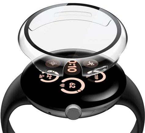 Misxi 2-Stück Harte PC Hülle mit Displayschutz Kompatibel mit Google Pixel Watch 3 41mm (2024), Einfache Installation Leichte Ultra-dünne Schutzhülle für Pixel Watch 3, Transparent