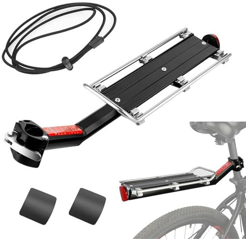 Elepl Porte Bagage Vélo Arrière avec Réflecteur Alliage D'aluminium Universel Capacité de Charge 10 kg Porte Bagage Velo Réglable Transporteur Porte Bagages pour VTT Vélos de Route Vélos Pliants