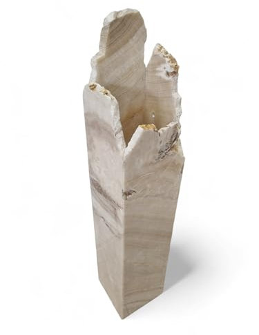 Kinaree Onyx Marmor Stehlampe - schwere Naturstein Stehleuchte in 3 Größen - Luxuriöse Naturstein Lampe für den Eingangsbereich oder auch Wohnzimmer mit elegantem Touch (M: 90x18x18cm)