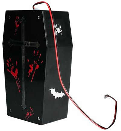 YIBOZI Farbenfrohe, geräuschaktivierte Sarg-Box, einzigartige sprachgesteuerte Halloween-Partys, Sarg mit sieben Farblichteffekten