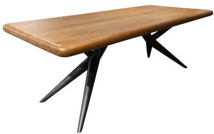 LC Home Esstisch 220x100cm Akazie Metallgestell Holztisch Industrial Design Massivholz