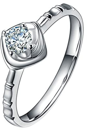 Tolldek Echtgold Schmuck Damen Ring Platin PT950, 0.2ct Labor Erstellt Diamant Ring Hochzeitstag Blumen PT950 Platinum, Echtes Gold Kollektion, Gr.60 (19.1)