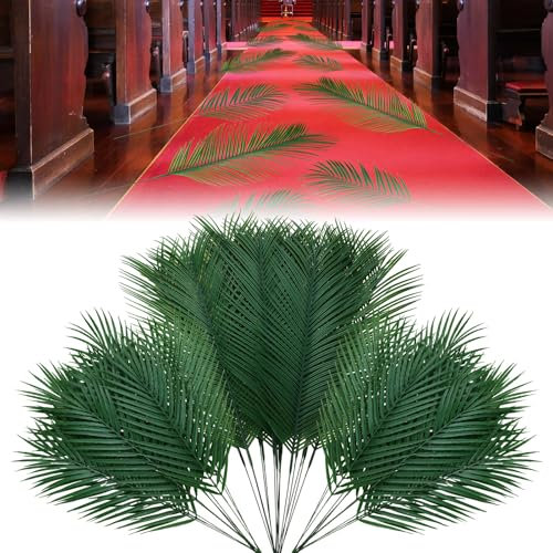 50 Stück 2 Größen Osterpalmenblätter für Palmsonntag künstliche Zweige Stiel, tropische Kunstpflanzen für Kirche, Karwoche, Heimarrangement, Dekoration, Hawaii, Luau, Dschungel, Strand, Hochzeit, groß