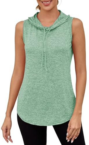 Gyabnw Damen Sport Tank Top Ärmelloses Fitness Crop Top Atmungsaktive Tanktops Open Back Zumba Shirt