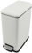 HASAYAKI Mülleimer, 10L, Soft-Close-Mülleimer, Treteimer, Material Edelstahl/PP - Weiß