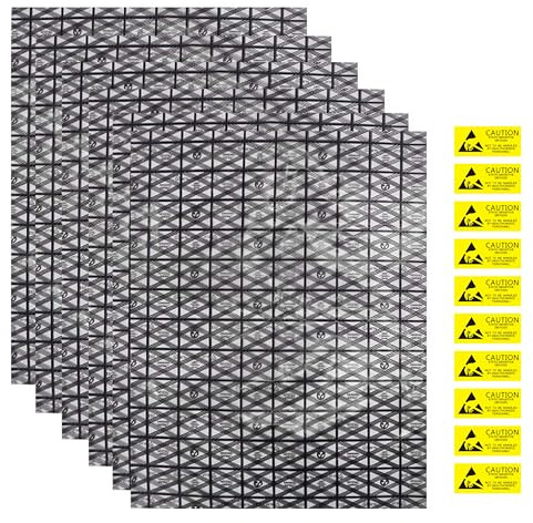 Package 10 Stück Große Antistatische Beutel mit Antistatischem Aufkleber, 30x40cm Open Top ESD Tüten Antistatikbeutel für Motherboard Grafikkarten Festplatten