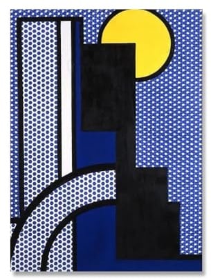 Roy Lichtenstein Poster《Die Nacht》Leinwandmalerei Roy Lichtenstein Wandkunst Abstrakte Drucke Pop Bild für Zuhause Kunst Dekor 40x55cmx1 rahmenlos