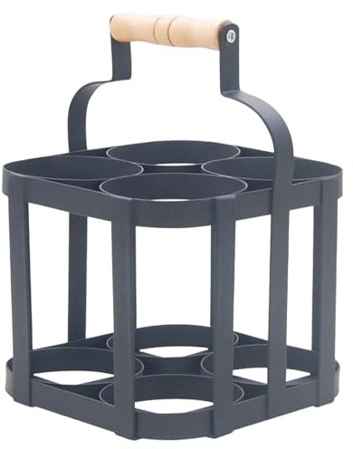 Qianly Panier à Bouteilles de Bière en Fer, Porte-Bouteilles à 4 Compartiments pour Bar, Restaurant, Bureau et Pique-Nique.