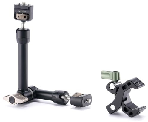 TILTA Morsetto di montaggio con filettatura da 1/4 e 3/8 e braccio magico articolato di potenza di attrito regolabile con vite filettata da 1/4 per monitor LCD/luci LED/Action Camera (Pro)