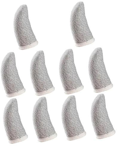 LALADEFIEE 10 Pcs Anti-Sweat Finger Cots with Fiber Wear-Resistant Touchscreen Finger Sleeves for Gaming for Thumb
