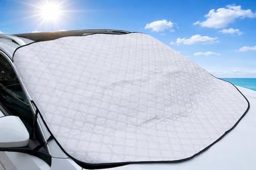 NOYVYDS Sonnenschutz Auto Frontscheibe,Frontscheibenabdeckung Auto,Windschutzscheibenabdeckung, Scheibenabdeckung Auto mit Magnet UV-Schutz für Sommer,Sonne& Hitzeschutz,Faltbar,157x126cm