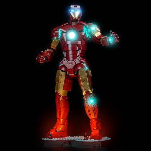 LocoLee LED Light Set Compatible with Lego 76344 Iron Man Mark 3 Collectors' Edition LED Decoration Lighting Kit Compatible with Lego 76344 Building Blocks Model, Only Lights Set, No Model