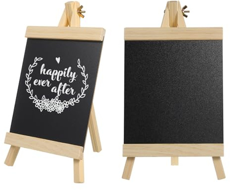 COHEALI Tableau Noir en Bois sur Pied Léger, Panneau de Bienvenue Mariage Effaçable, Décoration de Mariage pour Vitrine Cuisine, Support Stable et Pratique
