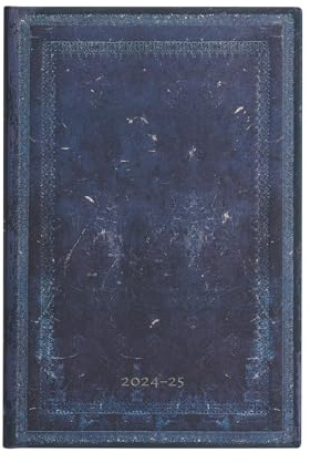 Paperblanks 13-Monatskalender 2025, Inkblot Schlicht, Mini, Horizontal, Elastikband-Verschluss