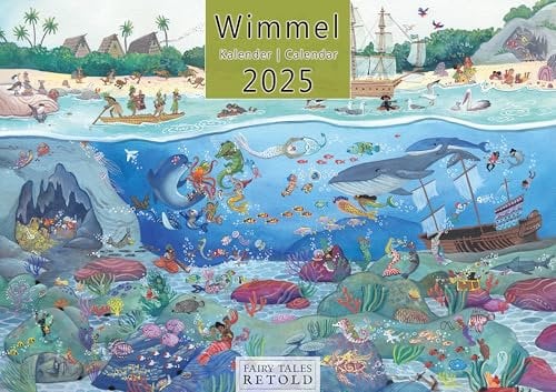 Fairy Tales Retold - Wimmel-Kalender 2025 Wandkalender, 60x43cm, Einzigartige Illustrationen von Claudia Piras