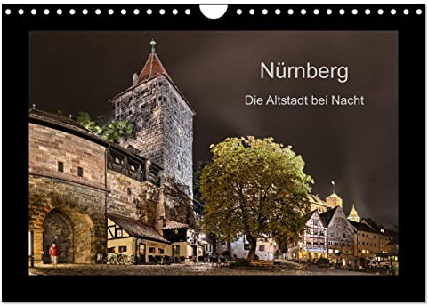 Nürnberg - Die Altstadt bei Nacht (Wandkalender 2026 DIN A4 quer), CALVENDO Monatskalender: Wahrzeichen der Stadt Nürnberg bei Nacht (CALVENDO Orte)
