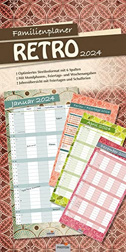 Familienplaner RETRO Kalender 2024