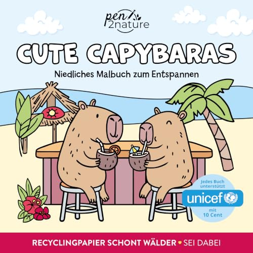 Cute Capybaras: Niedliches Malbuch zum Entspannen (Cozy Ausmalbücher)