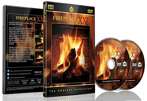 Fireplace Dvd - Fireplace XXL - 2 Dvds Set with Double Extra Long Fires with Burning Wood Sounds