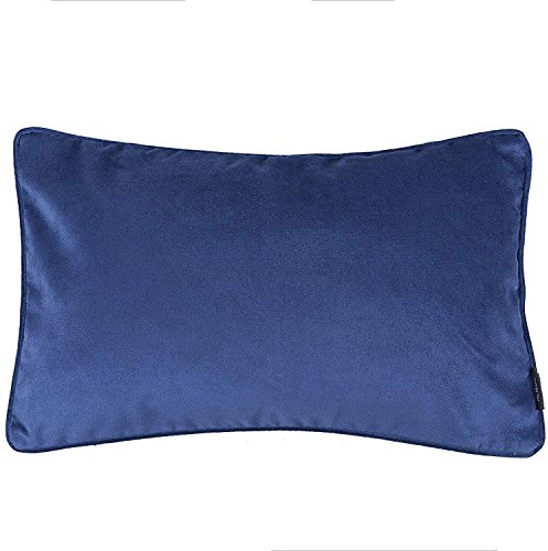 McAlister Textiles Matter Samt | Kissenbezug für Sofakissen in Marineblau | 60 x 40cm | erhältlich in 25 Farben | griffester Samt edel paspeliert | Kissenhülle für Samtkissen