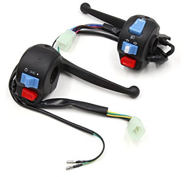 sourcing map Par Manillar Accesorio de Motocicleta Luz de Señal ON/OFF El Interruptor de Control de Gy6 150Cc