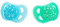 Twistshake Baby-Schnuller – 2er-Pack | Kieferorthopädische Form | Ultraleicht | Weicher Silikonsauger | BPA-frei | Geeignet für Babys im Alter von 0–6 Monaten | Blau Grün