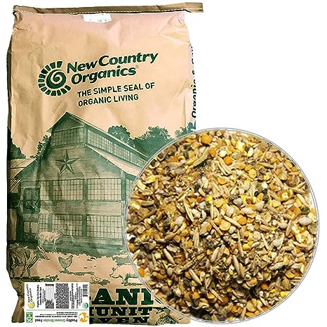 New Country Organics | Organic Grower/Broiler Feed for Growing Chickens | Soy-Free | 19% Protein | Certified Organic and Non-GMO | 25 lbs