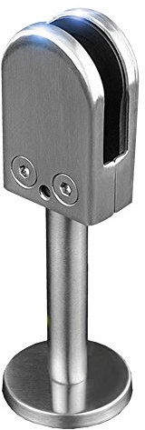 304 Stainless Steel U Clamp Support Bracket Floor Mount Posts for Frameless Glass Panels Glass Screen Glass Pool Fence (8mm Glass, 80mm Rod)