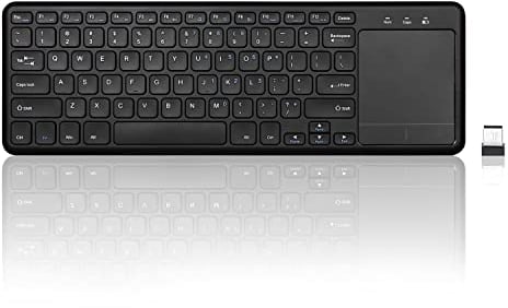 Perixx PERIBOARD-716 - Teclado inalámbrico con Panel táctil, Soporte para conexión de Dispositivos múltiples con TV, Tablet y Smartphone, Teclas de Tijera Tipo X, Color Negro, disposición QWERTY de