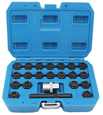 UTOOL 22 pc Wheel Locking Key Set Anti-Theft Wheel Rim Lug Nut Master Removal for Audi