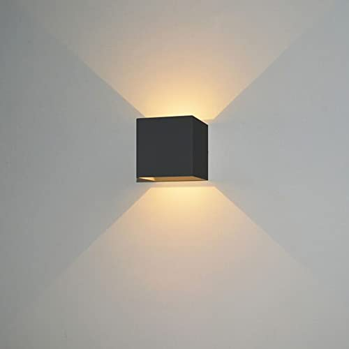 INNOVATE® LED Wandleuchte – moderne Up and Down Außenbeleuchtung mit einstellbarem Abstrahlwinkel – IP54 Außenlampe mit Farbtemperatur 3200K warmweiß –Wandbeleuchtung 200 Lumen pro 4 Watt (Schwarz)